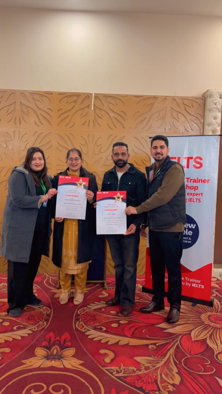 Certificates presented by the IDP IELTS team at the Train the Trainer workshop